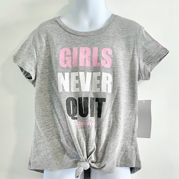 Reebok Other - 🆕Girl’s Reebok GIRLS NEVER QUIT Glitter Tee 6X